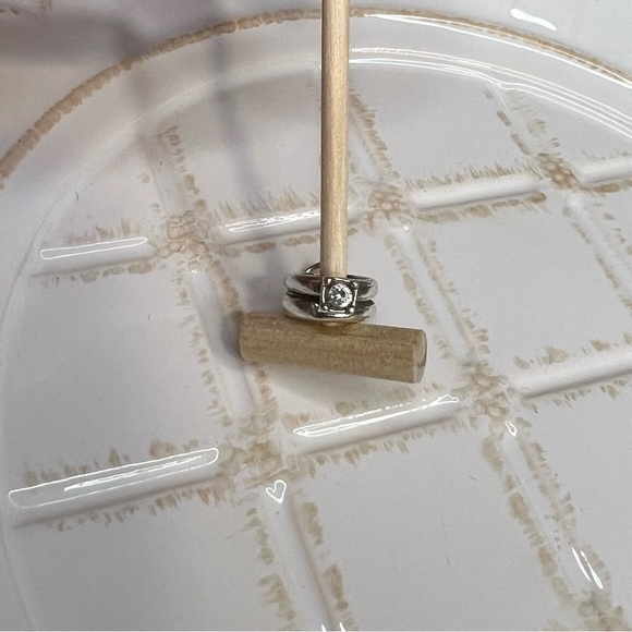 Vintage Silver-Tone Engagement Ring Charm Pendant with Clear CZ - Picture 5 of 5